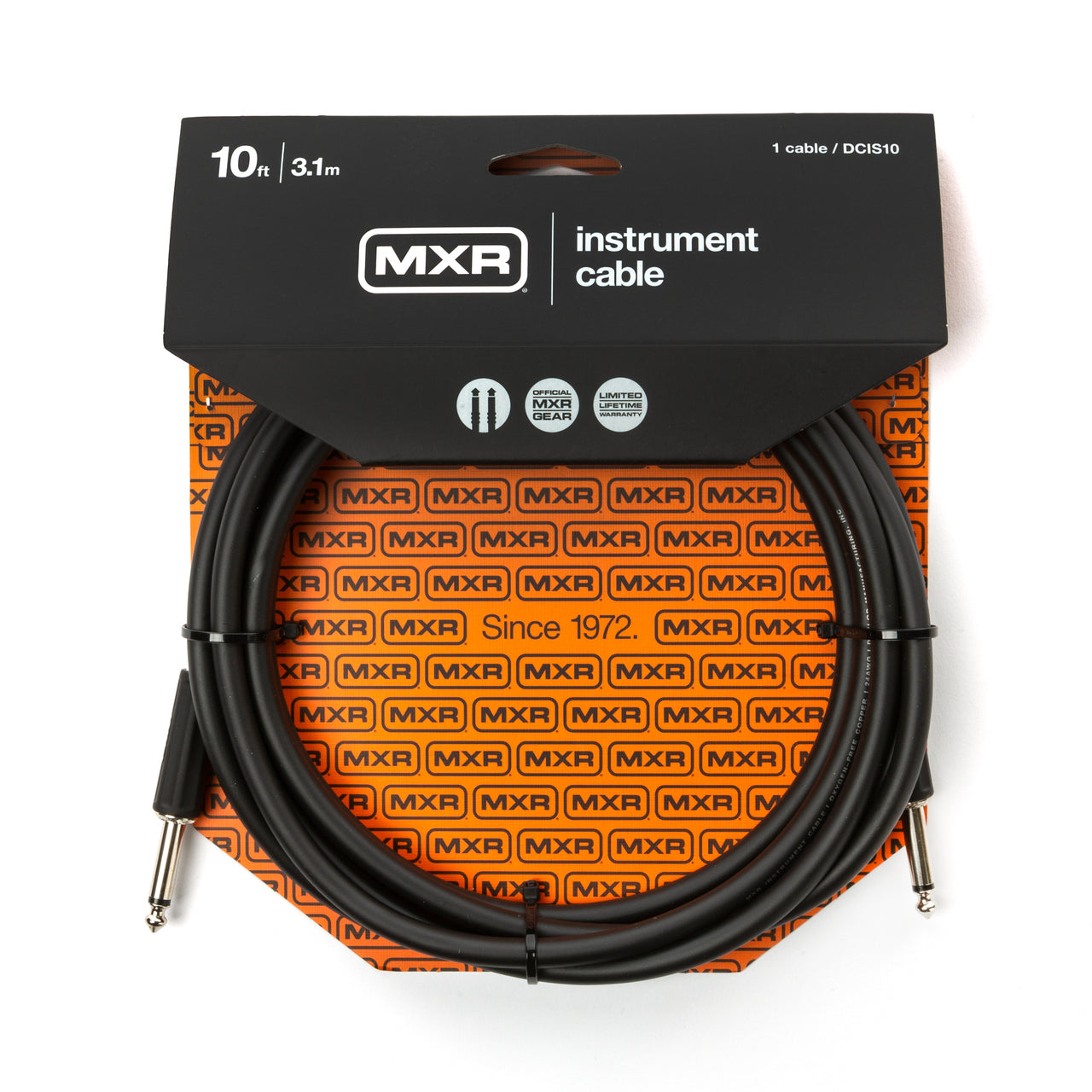 MXR | DCIS10 | 10 ft Noiseless Instrument Cable | Black MXR | DCIS10 | 10 ft Noiseless Instrument Cable | Black